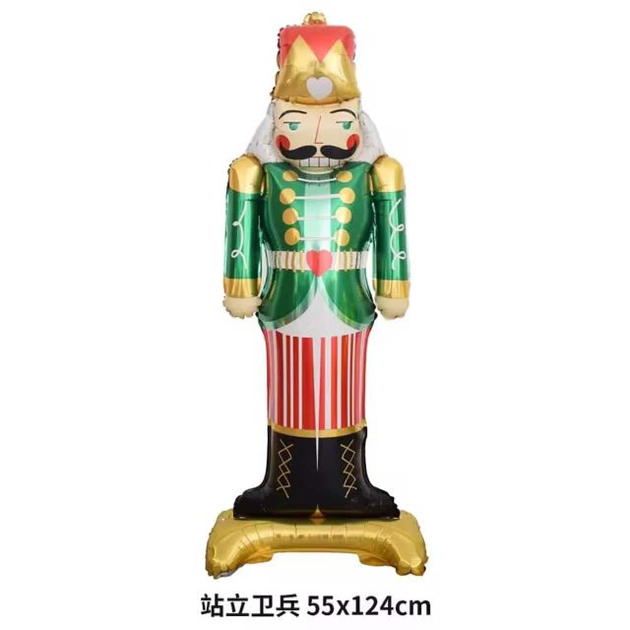 Wizardi 49" Christmas Nutcracker Standing Foil Balloon Décor